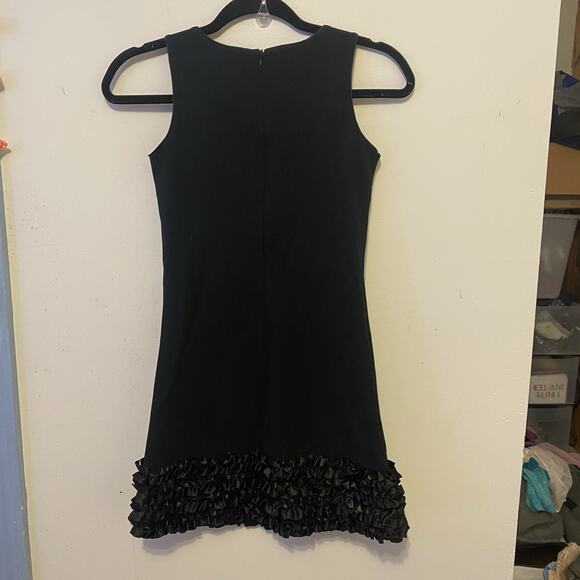 Jennie & Me Girl 10 Holiday Festive Party Dress Black Ruffle Bow Flower Slevless - Picture 7 of 8